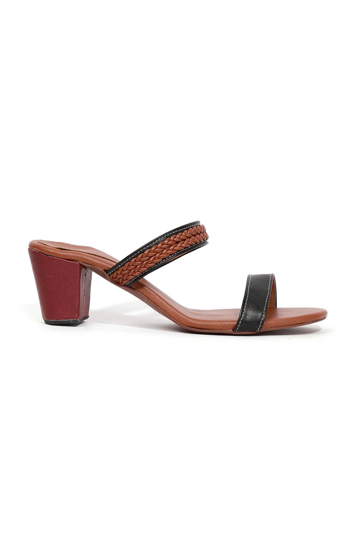 Chocolate Brown Strap Cushion Padded Heels サイズ EU39