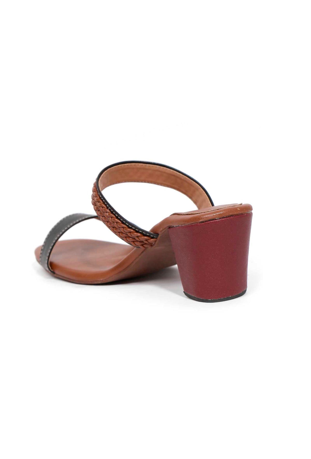 Chocolate Brown Strap Cushion Padded Heels サイズ EU36