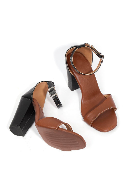 Ombre Brown Strap Cushion Padded Heels サイズ EU38