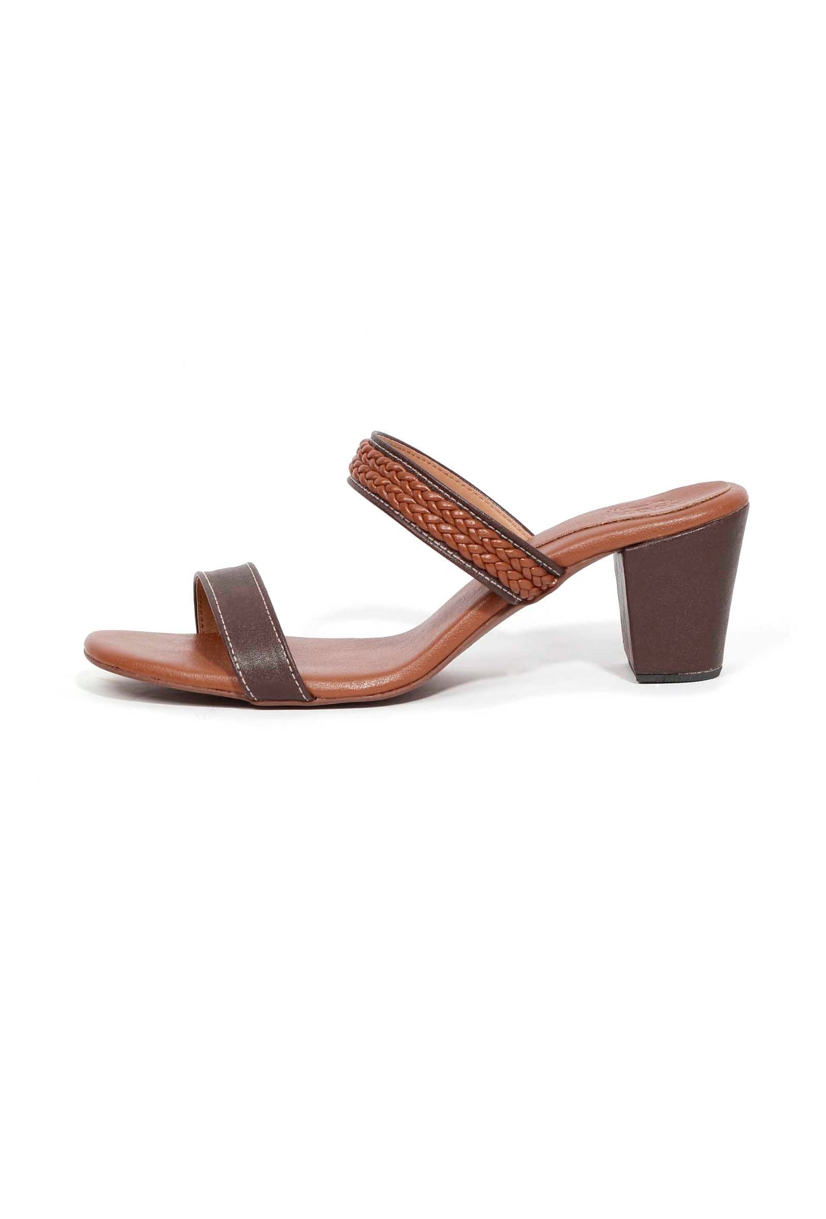 Chock Brown Strap Cushion Padded Heels サイズ EU36