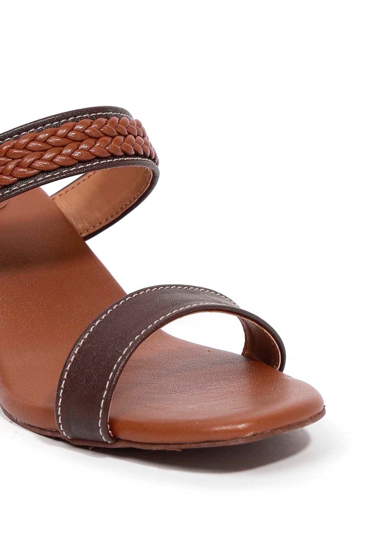 Chock Brown Strap Cushion Padded Heels サイズ EU36