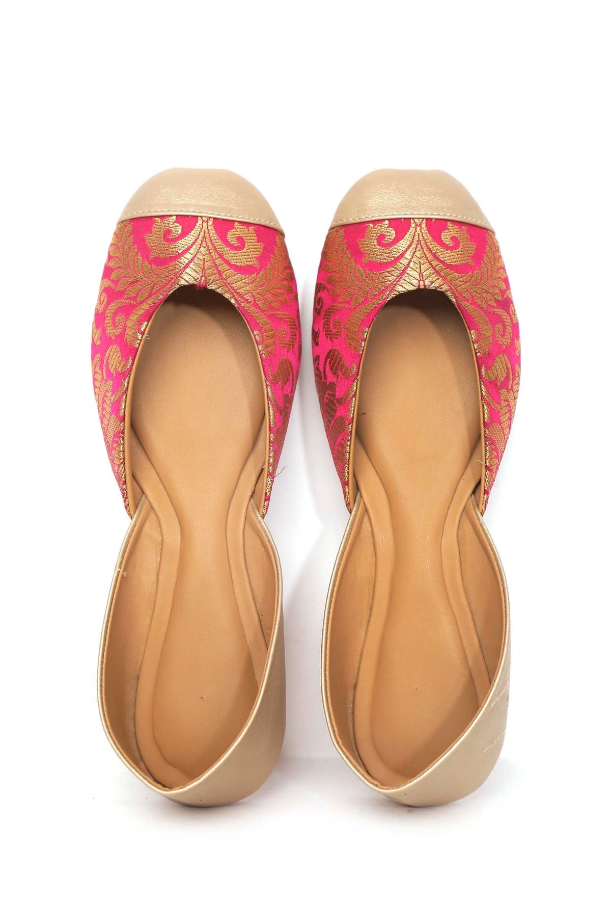 Rose Pink Brocade Juttis サイズ EU40