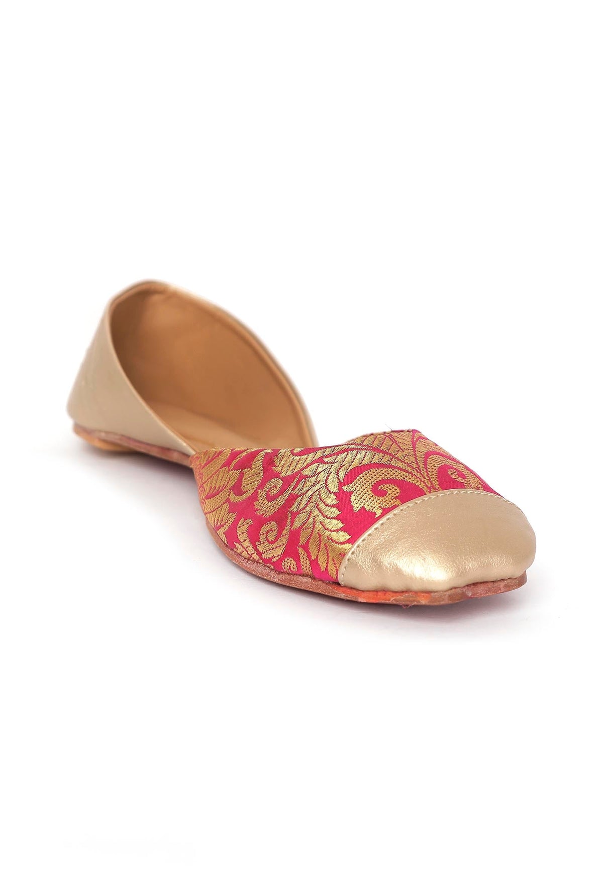 Rose Pink Brocade Juttis サイズ EU35