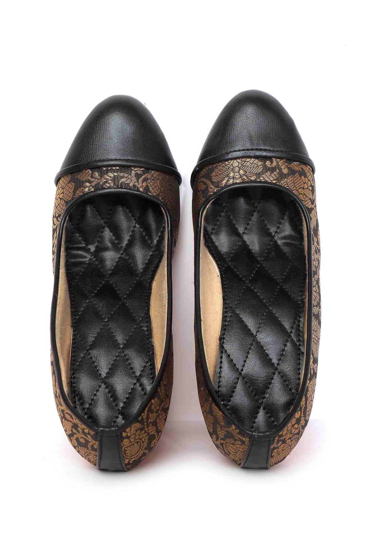 Black Brocade Heels with Pink Brocade Block Heels サイズ EU42