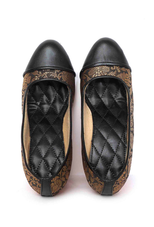 Black Brocade Heels with Pink Brocade Block Heels サイズ EU38