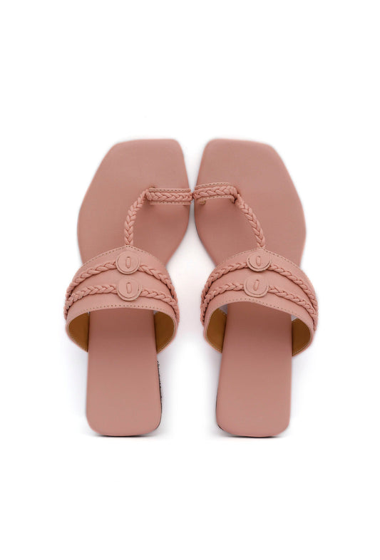 Rose Pink Cruelty Free Leather Kolhapuri サイズ EU38