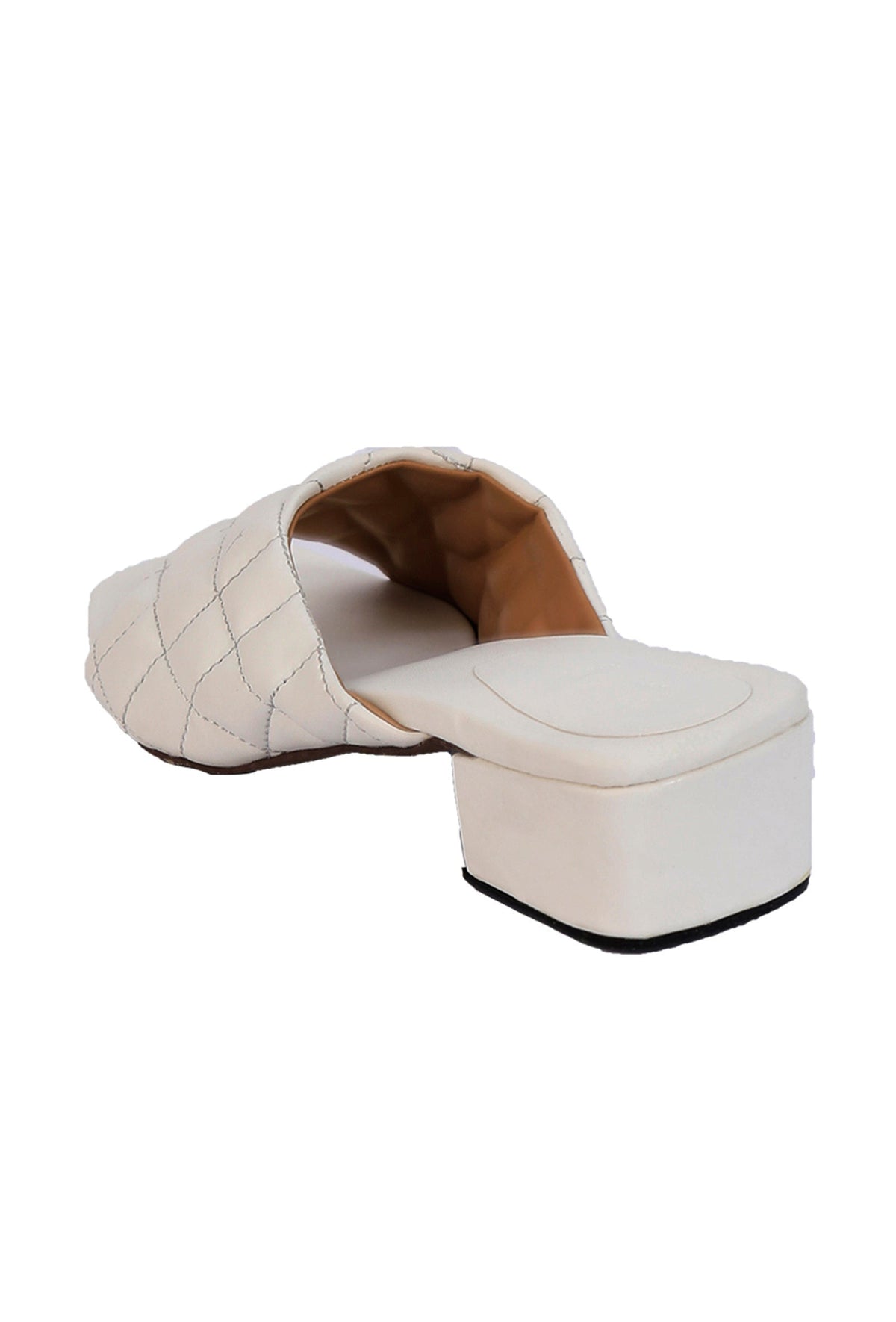 White Cushioned Cruelty Free Leather Heels サイズ EU42
