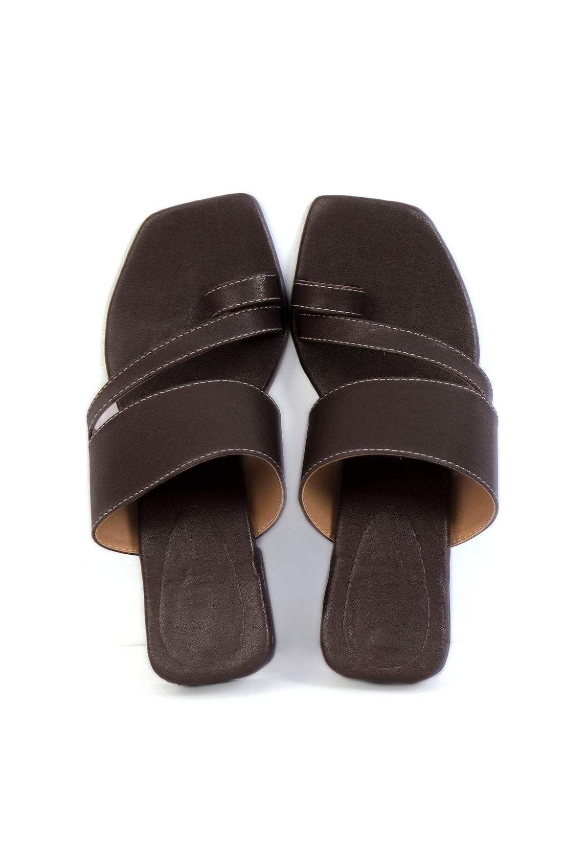 Umber Brown Cruelty Free Leather Strap Heels サイズ EU36