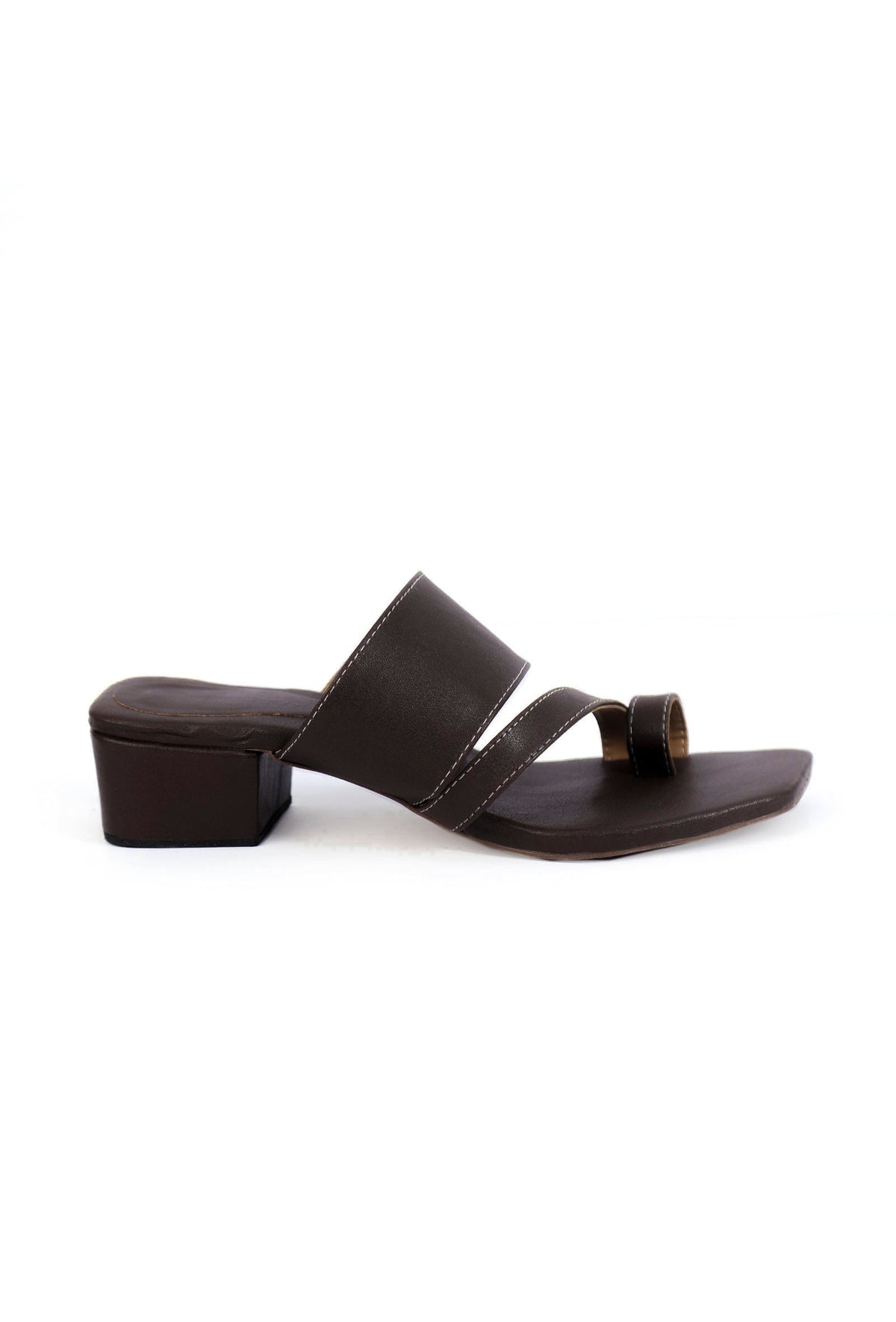 Umber Brown Cruelty Free Leather Strap Heels サイズ EU36
