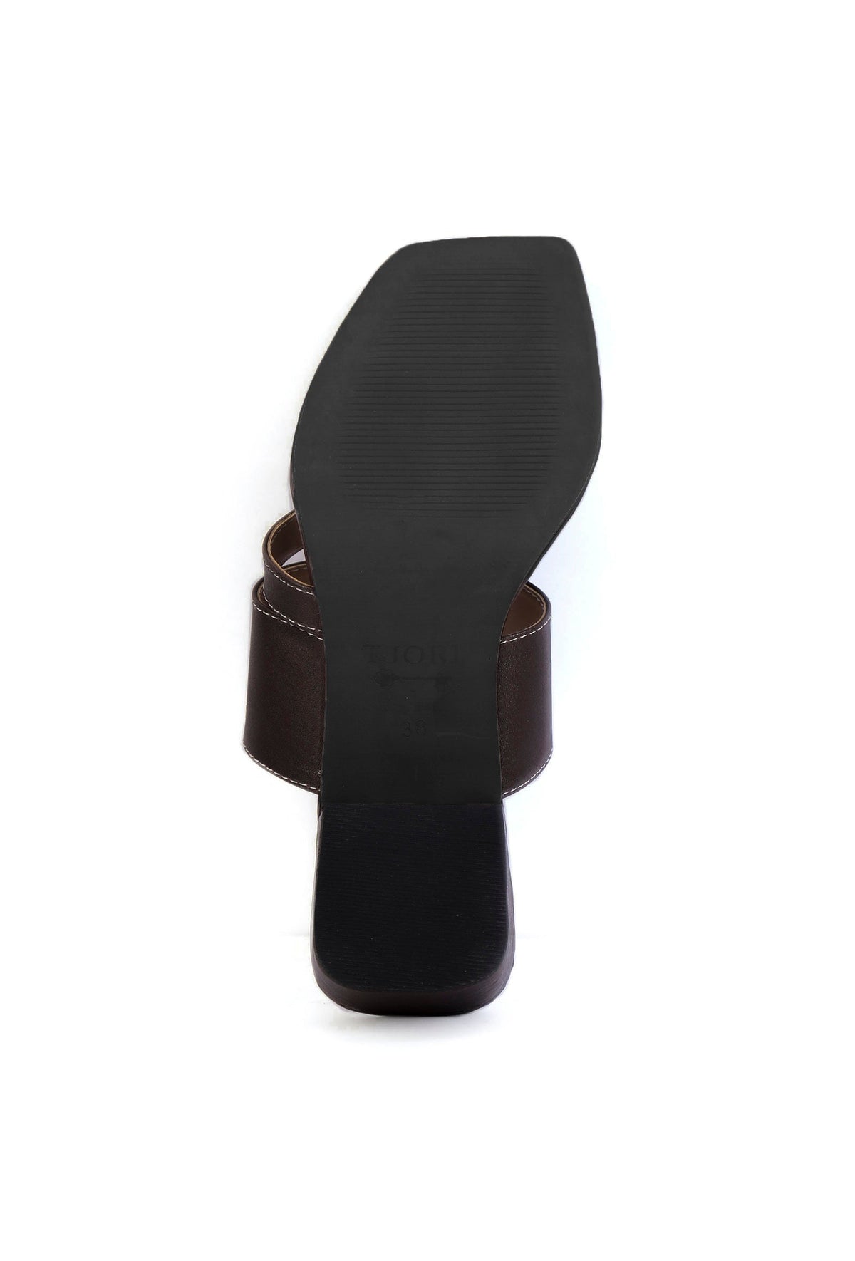 Umber Brown Cruelty Free Leather Strap Heels サイズ EU37