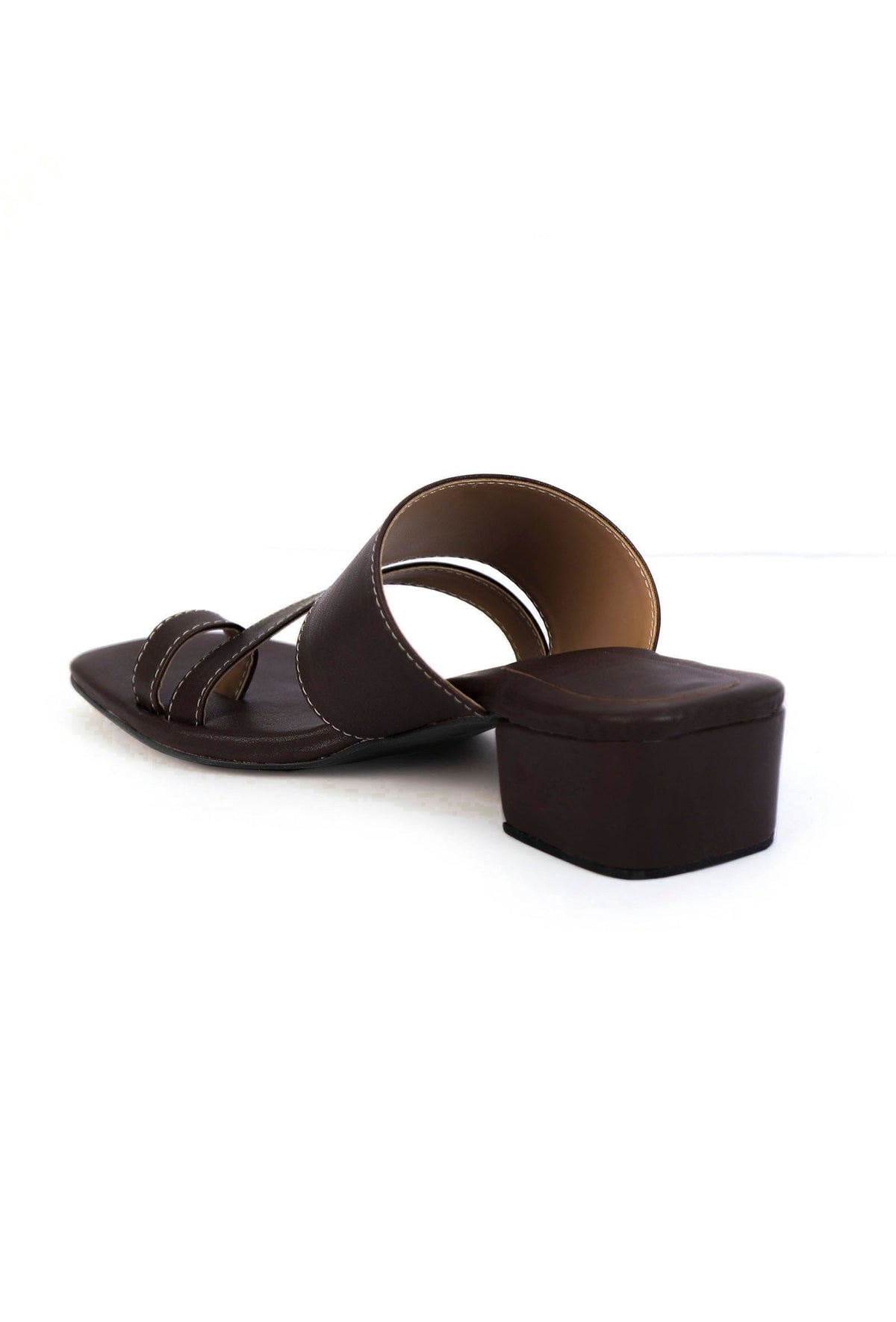 Umber Brown Cruelty Free Leather Strap Heels サイズ EU35