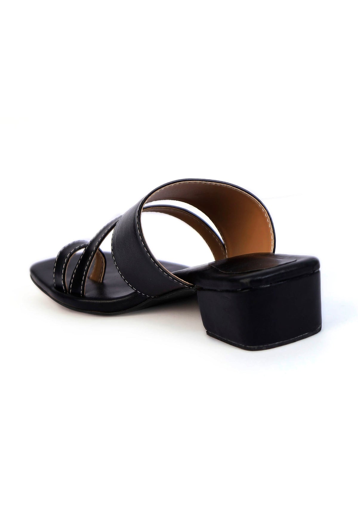 Onyx Black Cruelty-Free Leather Block Heels サイズ EU38