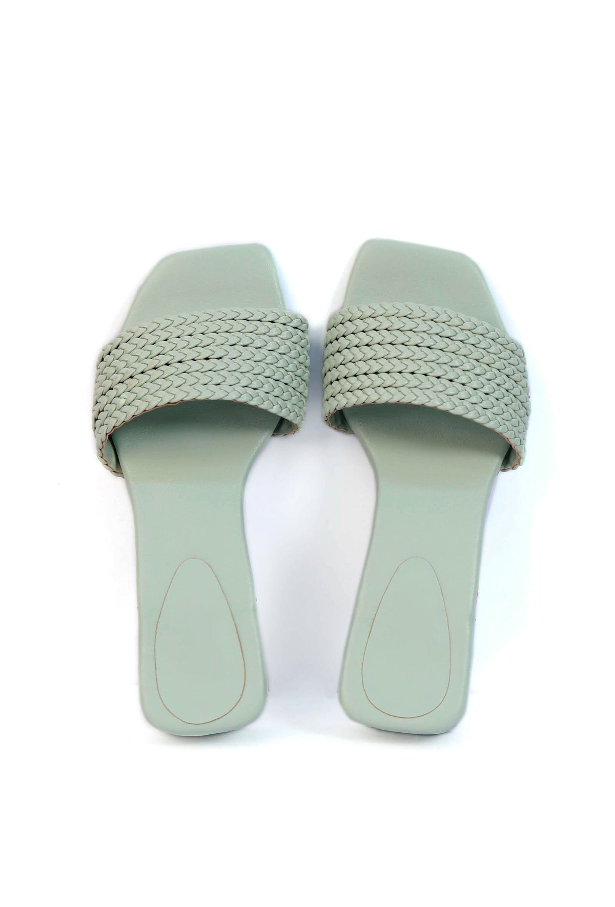 Teal Mint Cruelty Free Leather Heels サイズ EU42