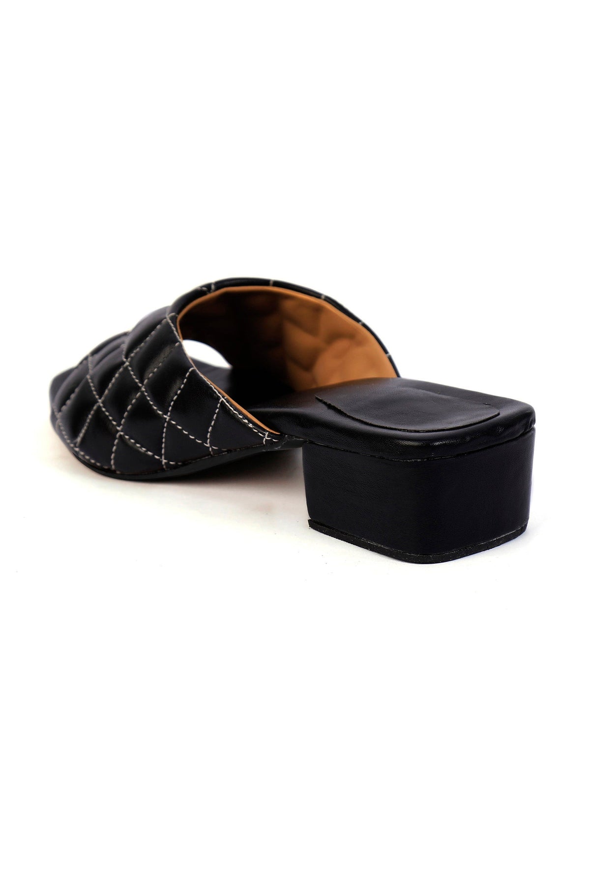 Pebble Black Cruelty Free Leather Heels サイズ EU42