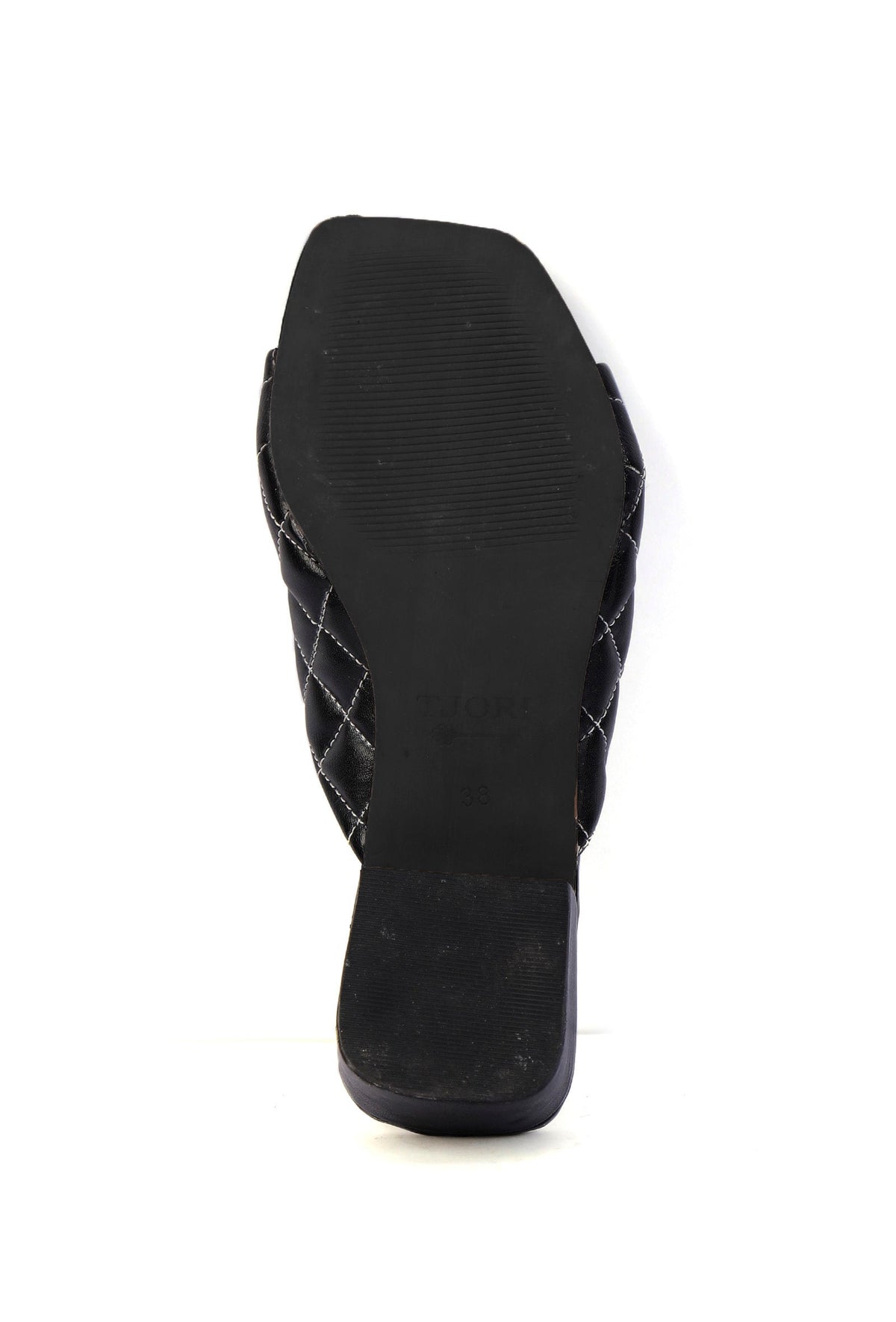 Pebble Black Cruelty Free Leather Heels サイズ EU42