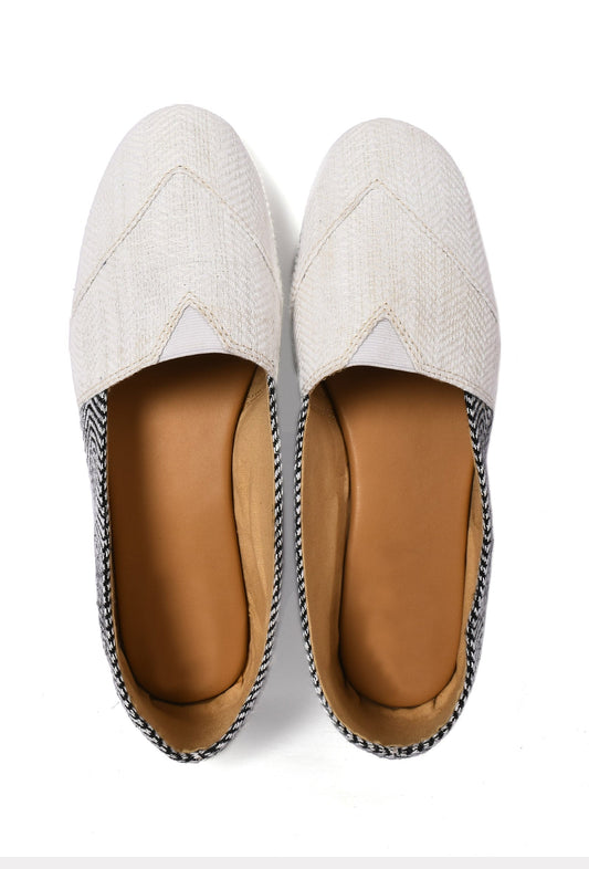 Irish White and Black Pure Hemp Loafers サイズ EU38