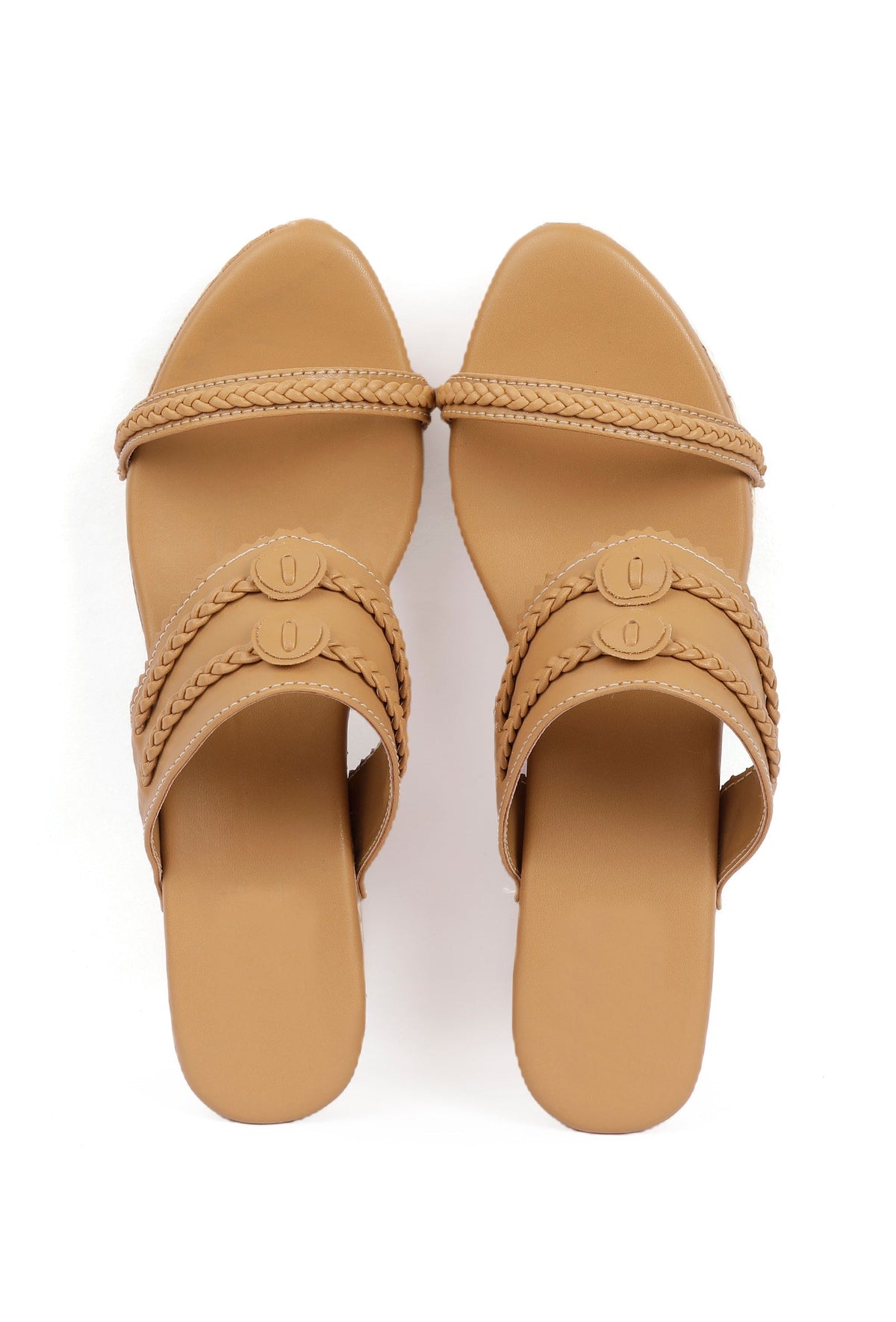 Tortilla Brown Wooden Carved Braided Wedges サイズ EU41