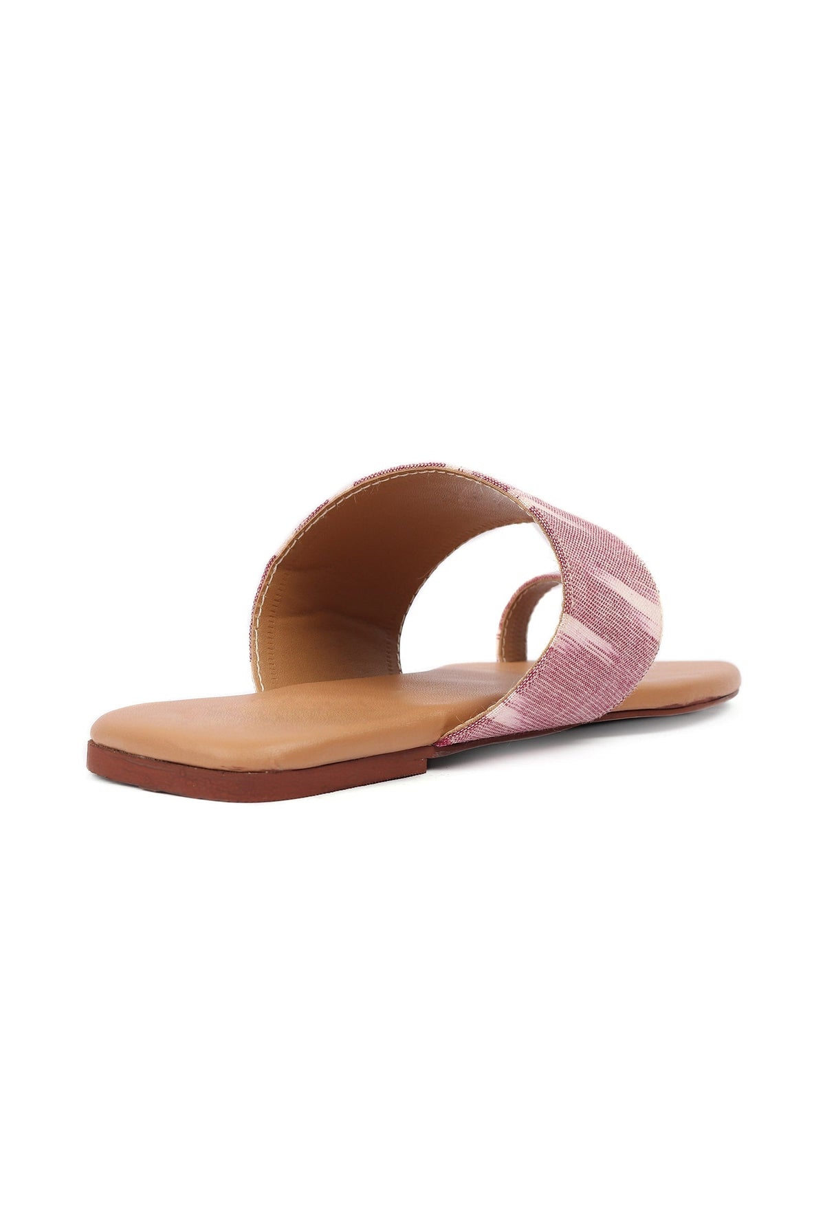 Pink & Cinnamon Brown Ikat One Toe Cruelty Free Leather Flats サイズ EU38