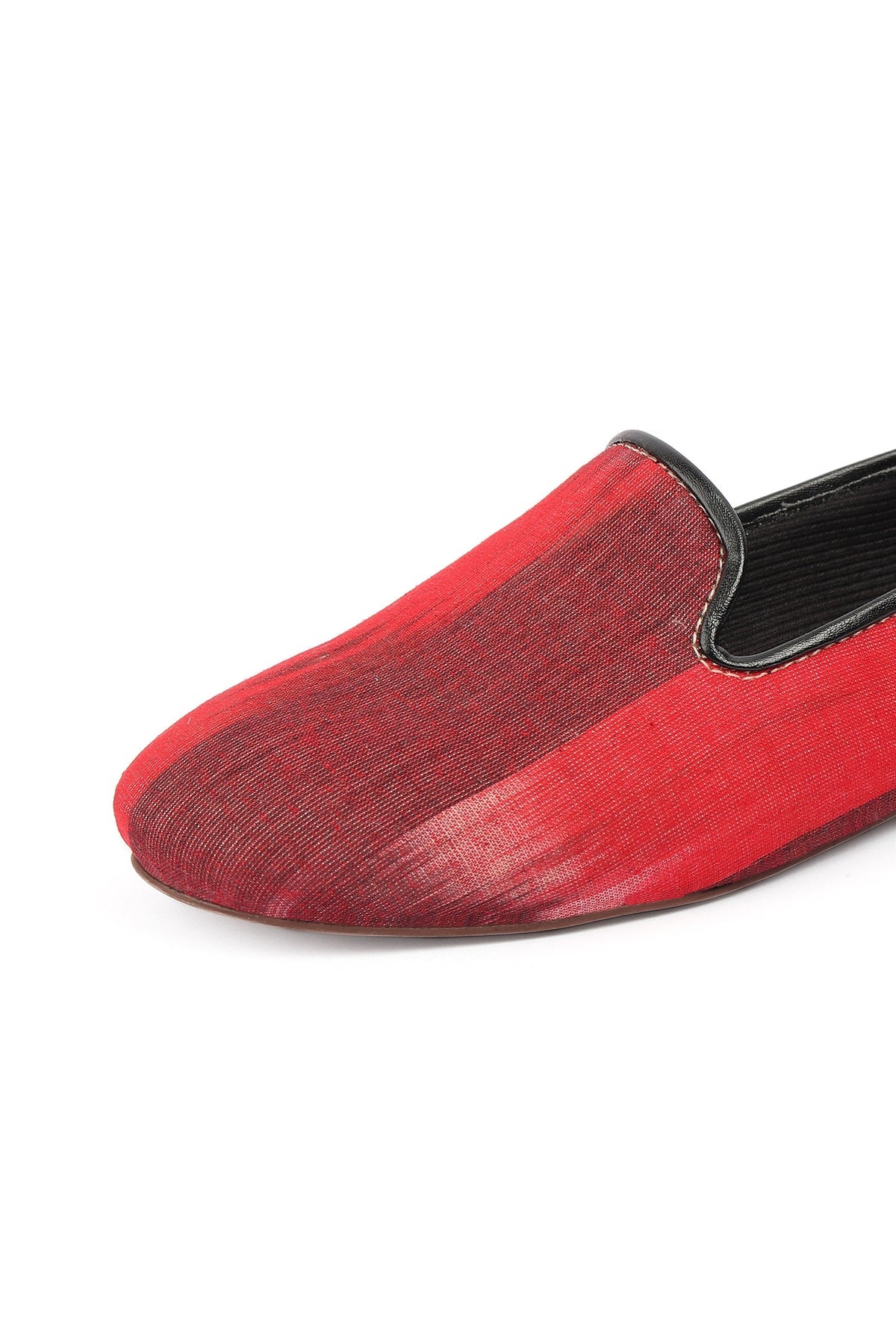 Black & Red Ikat Print Flat Cruelty Free Leather Ballerinas サイズ EU39