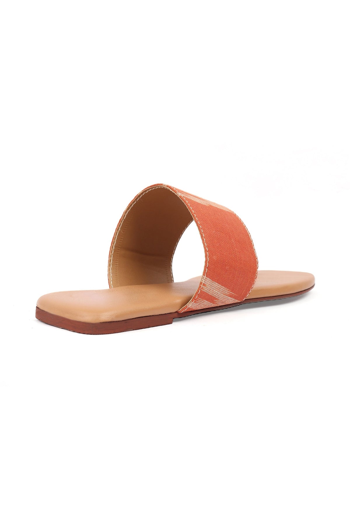 Red & Tawny Brown Ikat One Toe Cruelty Free Leather Flats サイズ EU42