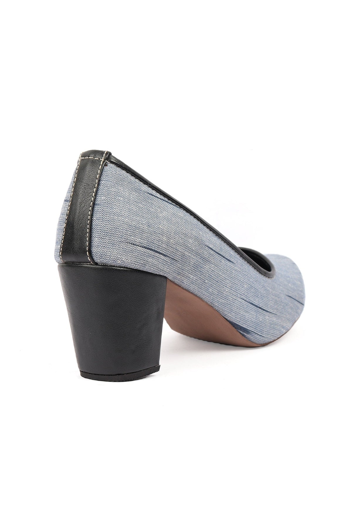 Grey & Black Ikat Block Heels Cruelty Free Leather Ballerinas サイズ EU40
