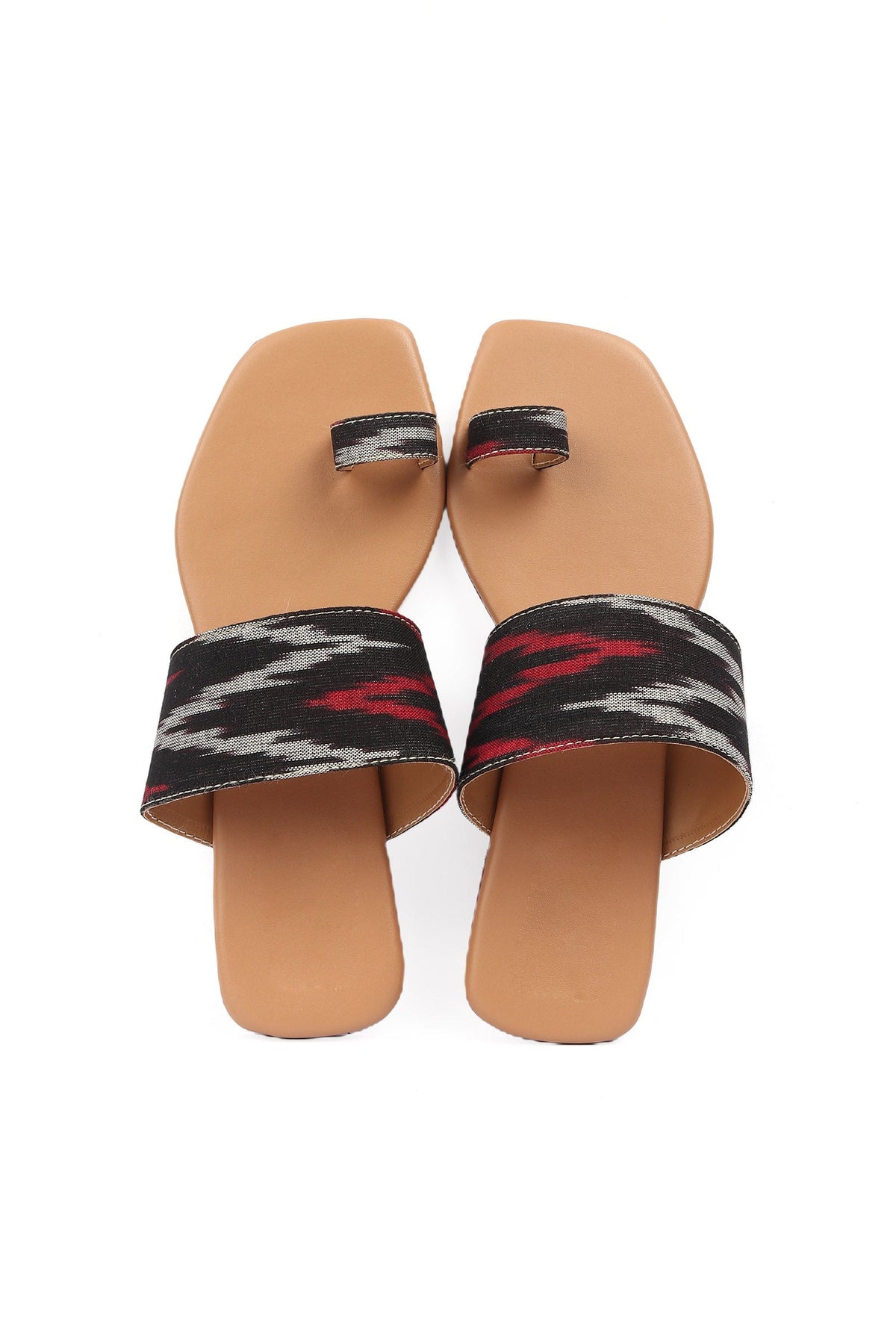 Multi Colored Ikat One Toe Cruelty Free Leather Flats サイズ EU38