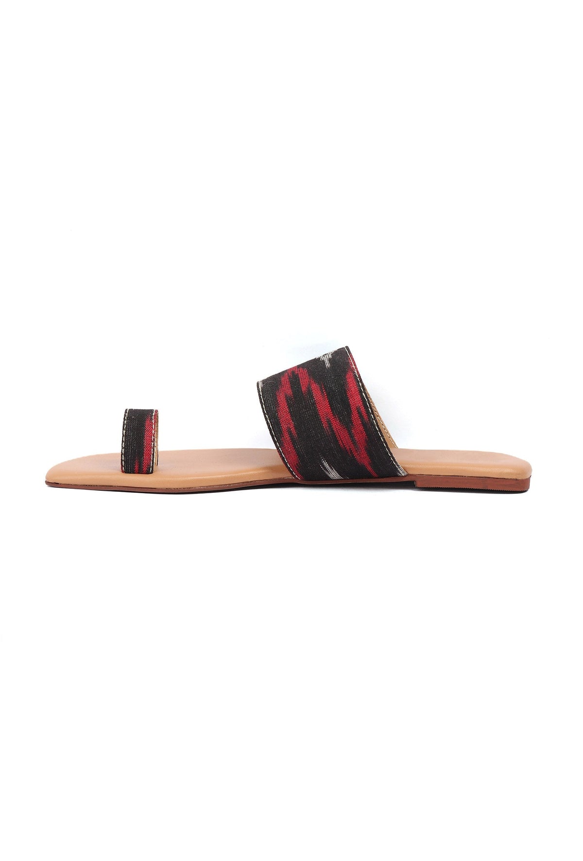 Multi Colored Ikat One Toe Cruelty Free Leather Flats サイズ EU35