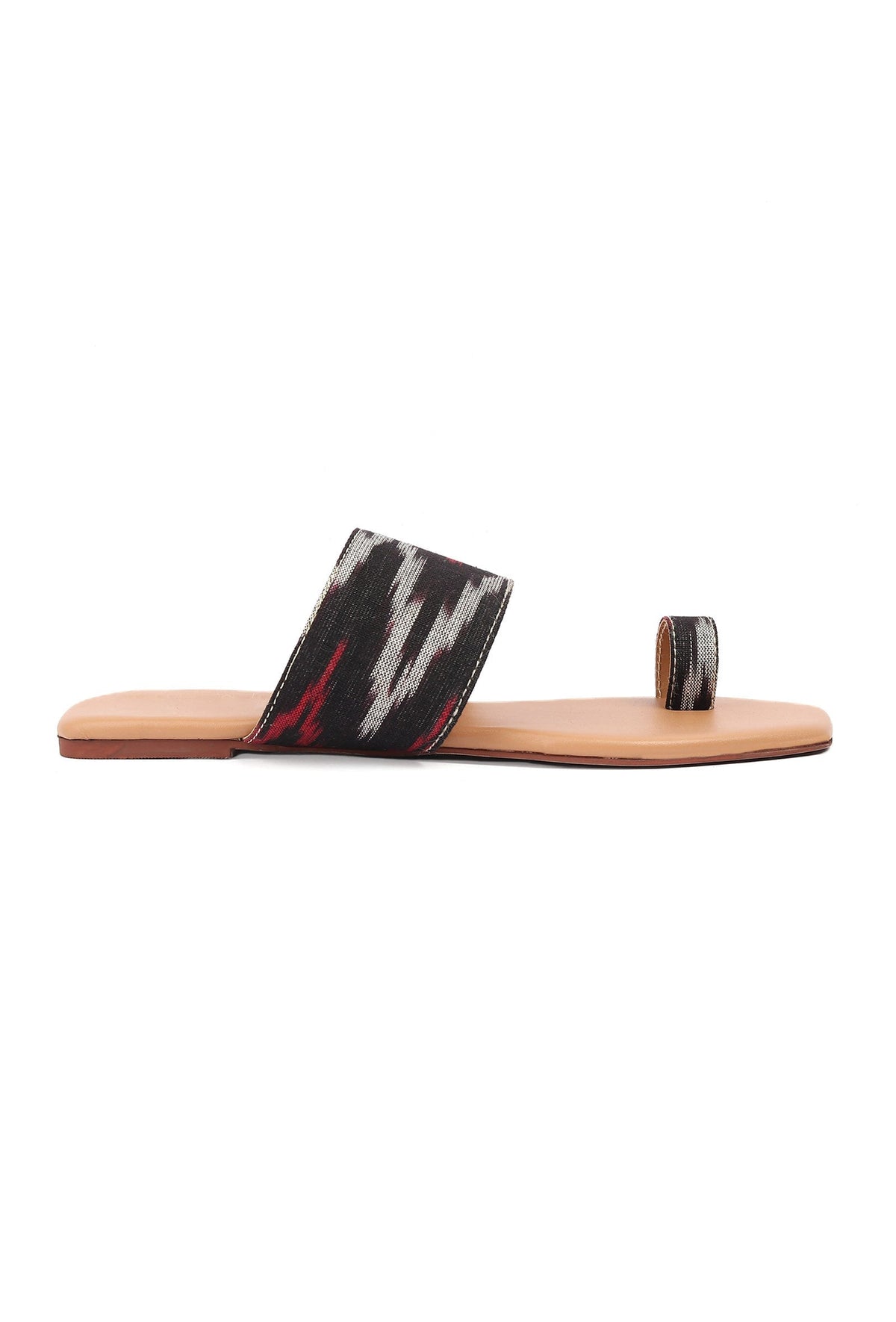 Multi Colored Ikat One Toe Cruelty Free Leather Flats サイズ EU41
