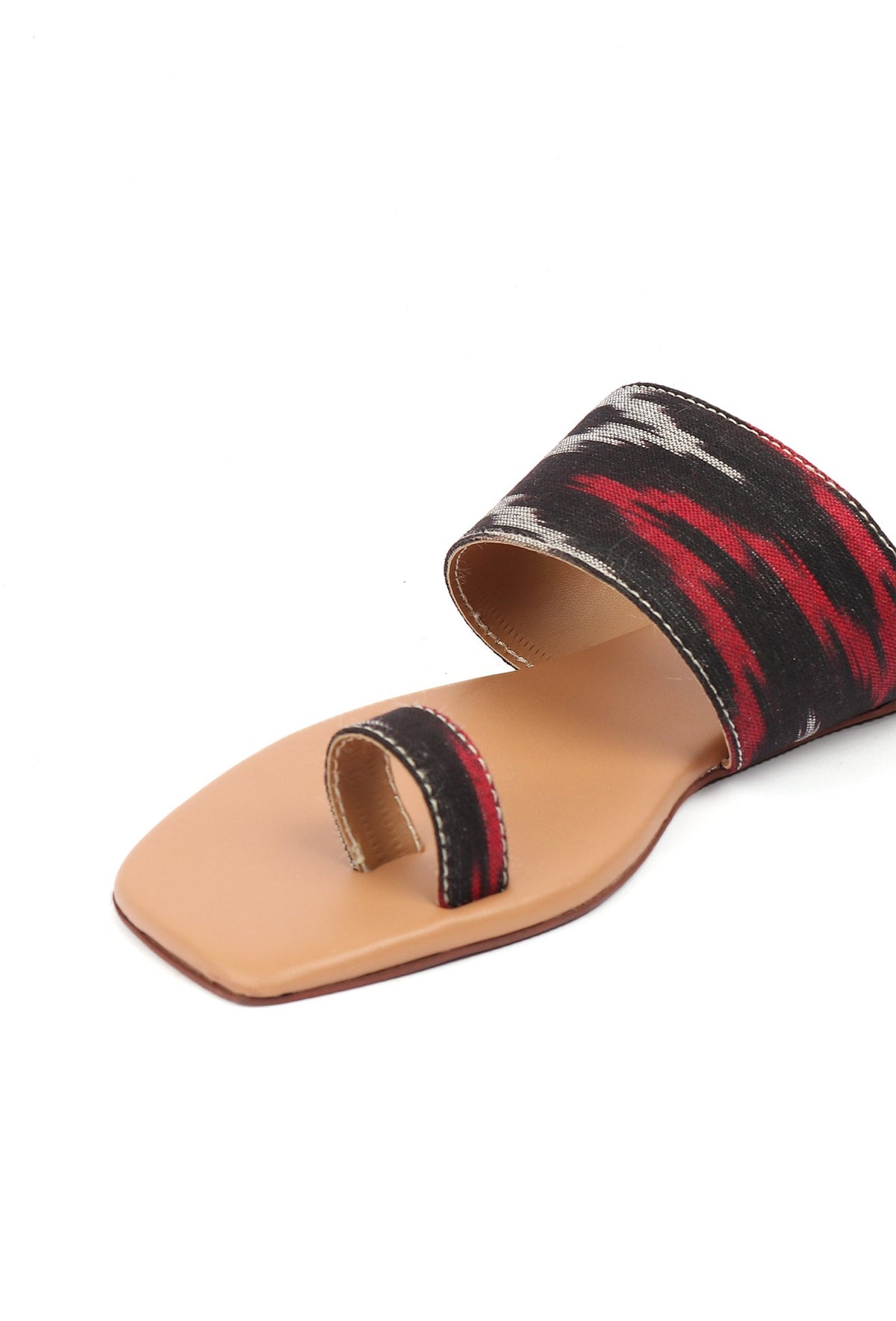 Multi Colored Ikat One Toe Cruelty Free Leather Flats サイズ EU38