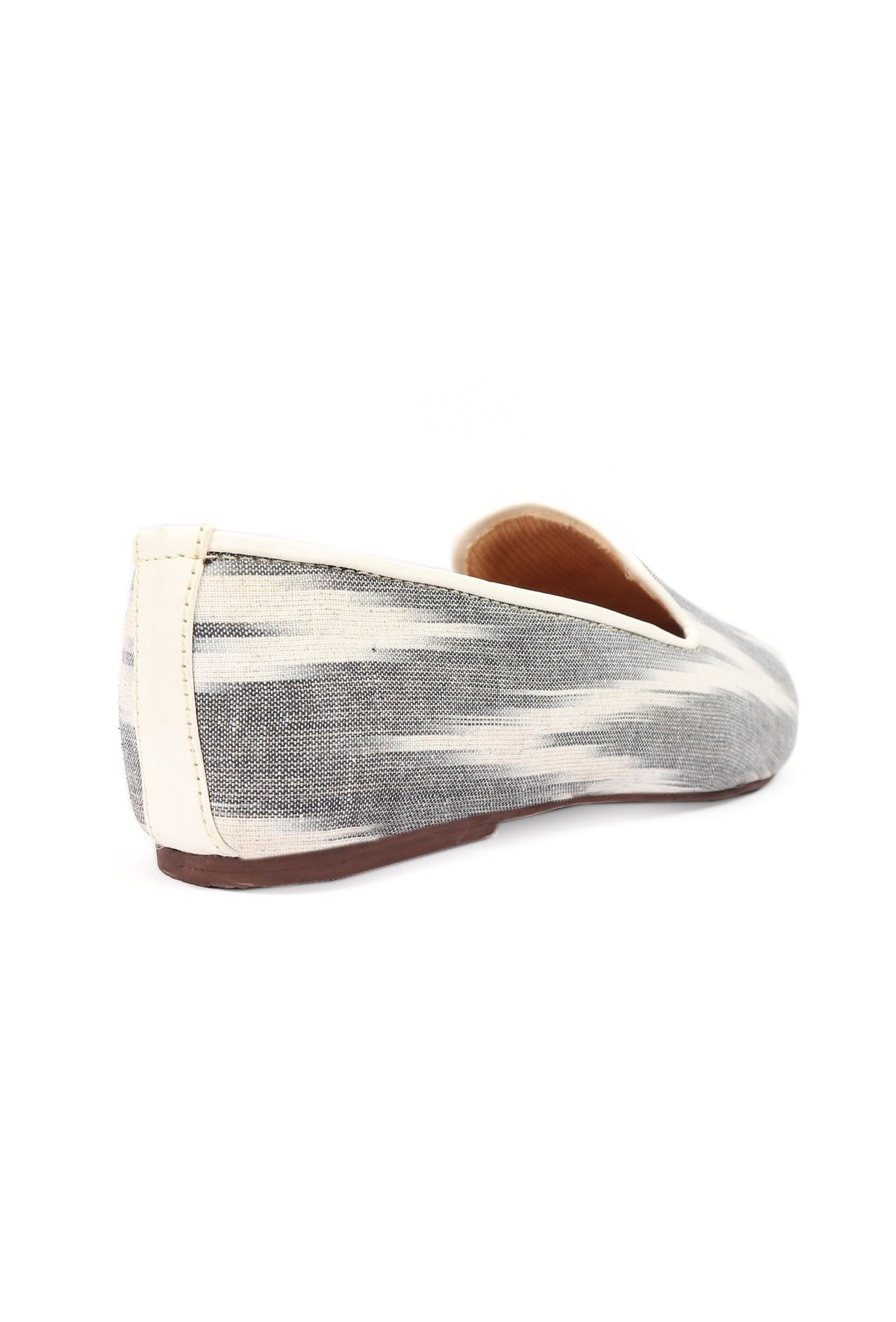 Fossil Grey & Tawny Brown Ikat Flat Cruelty Free Leather Ballerina サイズ EU38