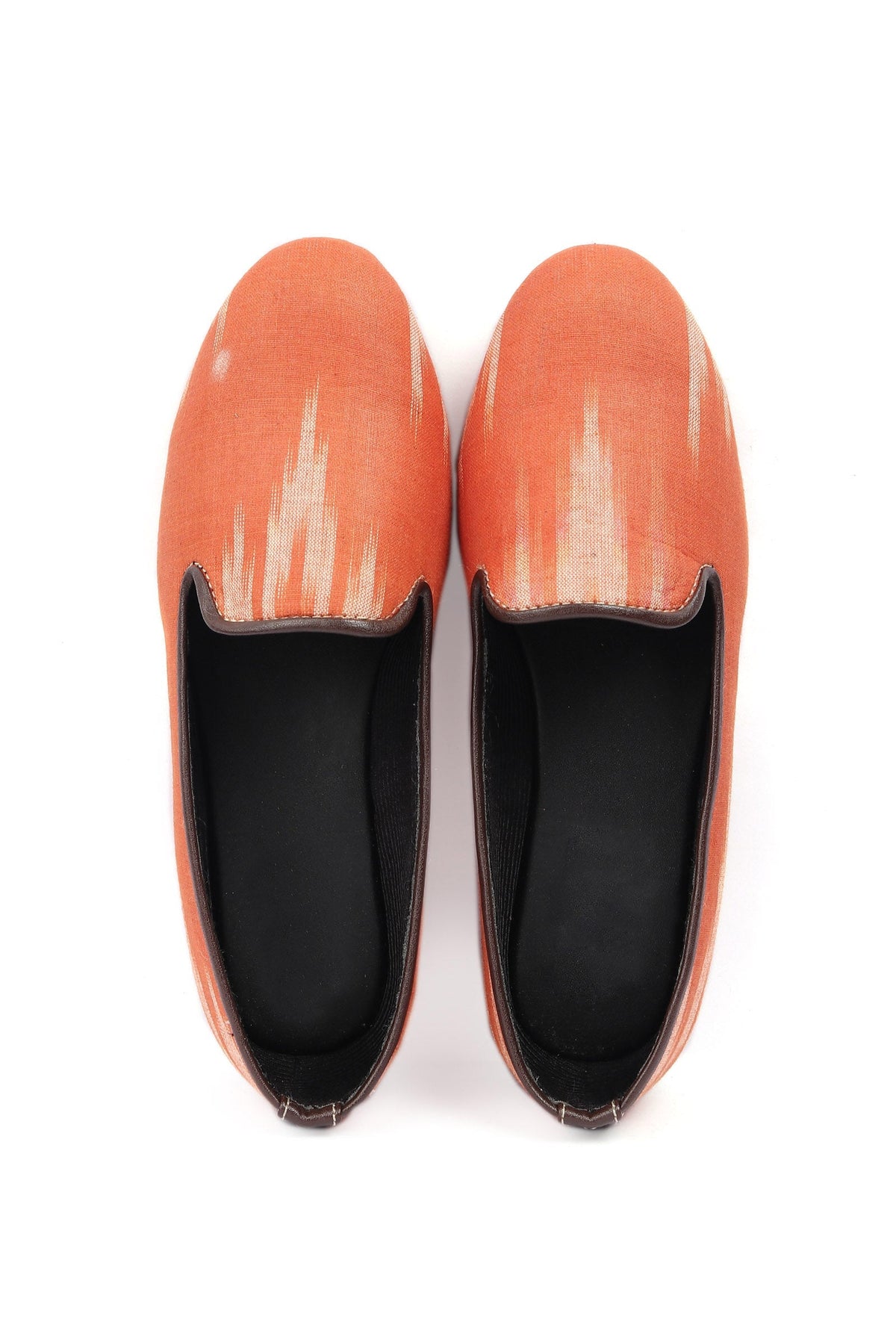 Black & Coral Pink Ikat Flat Cruelty Free Leather Ballerina サイズ EU35