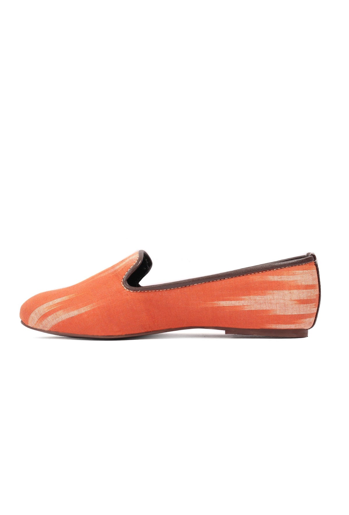 Black & Coral Pink Ikat Flat Cruelty Free Leather Ballerina サイズ EU42
