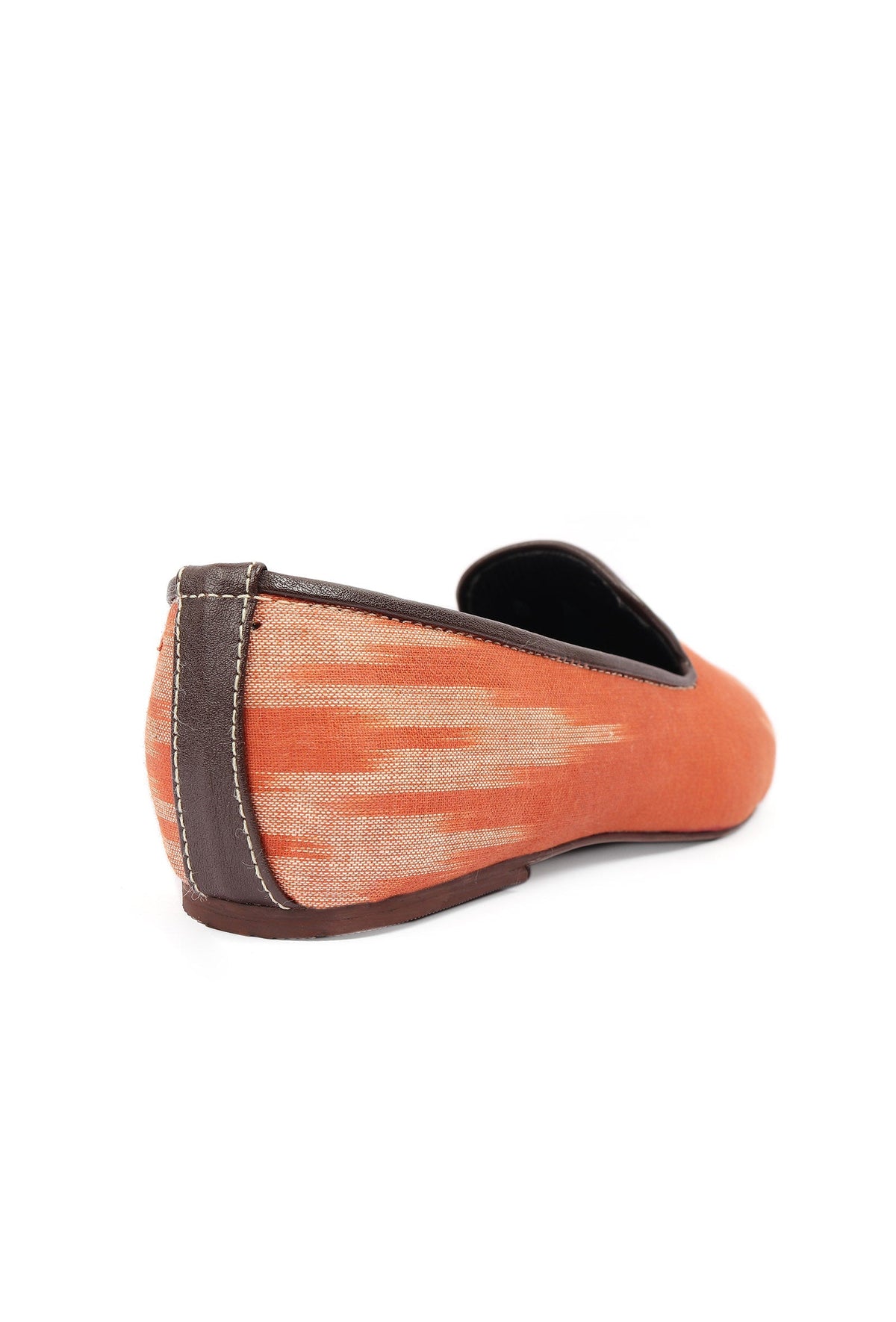 Black & Coral Pink Ikat Flat Cruelty Free Leather Ballerina サイズ EU39