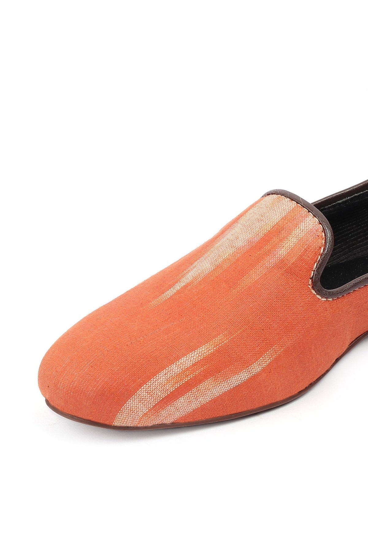 Black & Coral Pink Ikat Flat Cruelty Free Leather Ballerina サイズ EU35
