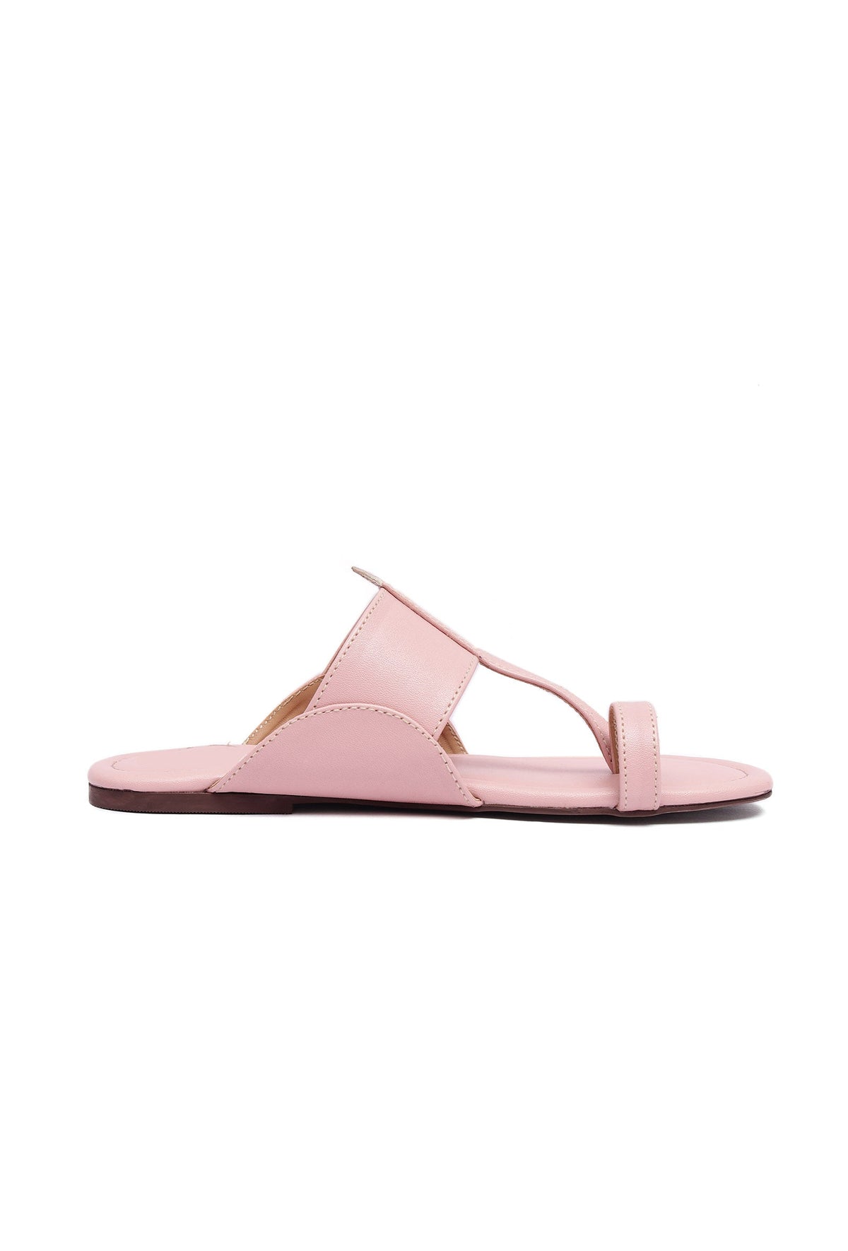 Crepe Pink Kolhapuri Inspired Flats With Insole Cushion Padding サイズ EU39