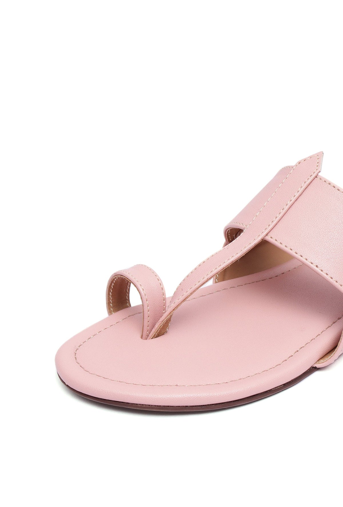 Crepe Pink Kolhapuri Inspired Flats With Insole Cushion Padding サイズ EU37