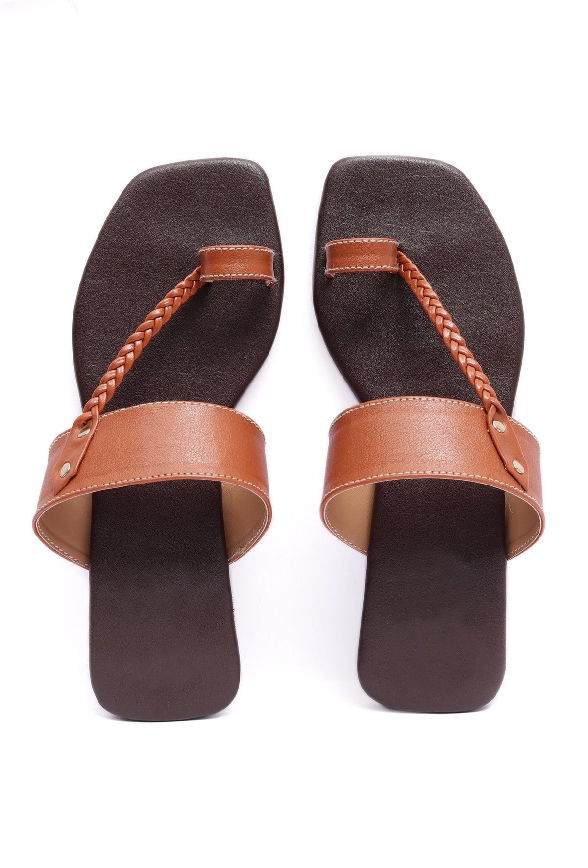 Jet Black Slip-On Flats With Braided Straps & Insole Cushion Padding サイズ EU37