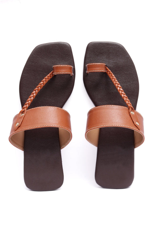 Jet Black Slip-On Flats With Braided Straps & Insole Cushion Padding サイズ EU37
