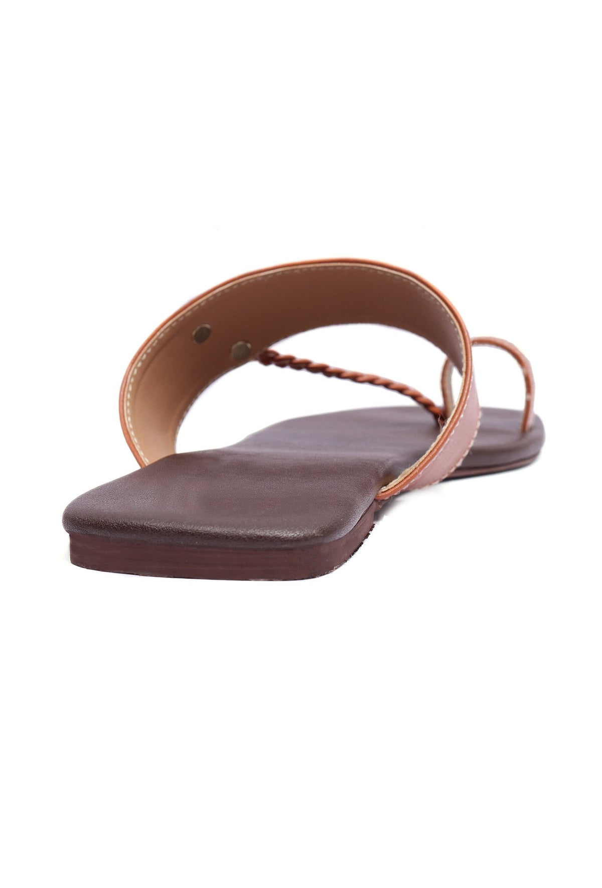 Jet Black Slip-On Flats With Braided Straps & Insole Cushion Padding サイズ EU42
