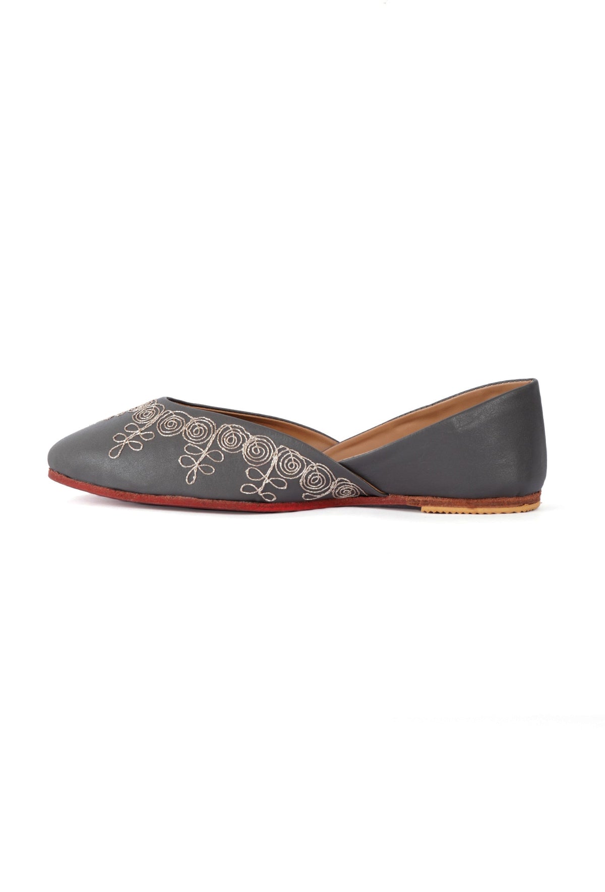 Aurora Grey Dori Zari Embroidered Jutti サイズ EU41