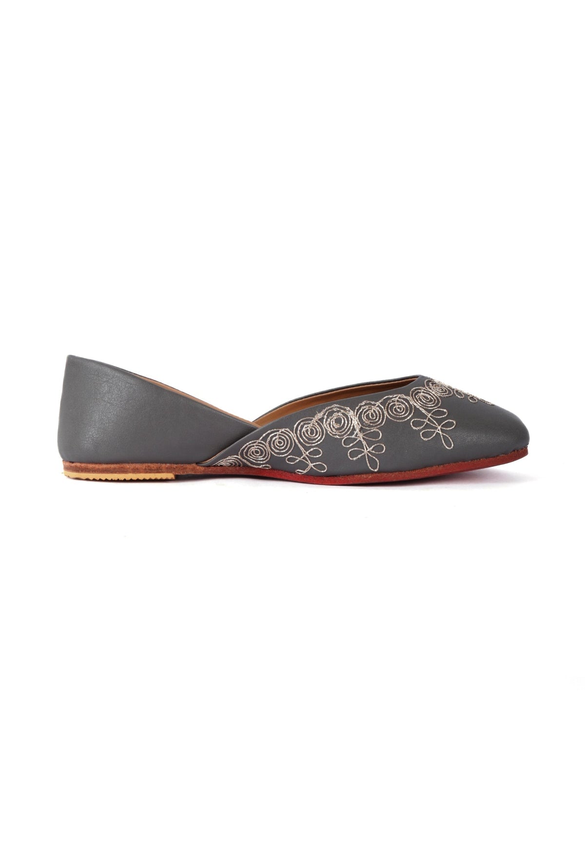 Aurora Grey Dori Zari Embroidered Jutti サイズ EU37