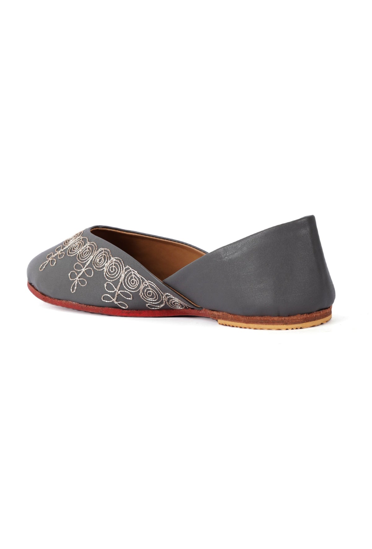 Aurora Grey Dori Zari Embroidered Jutti サイズ EU38