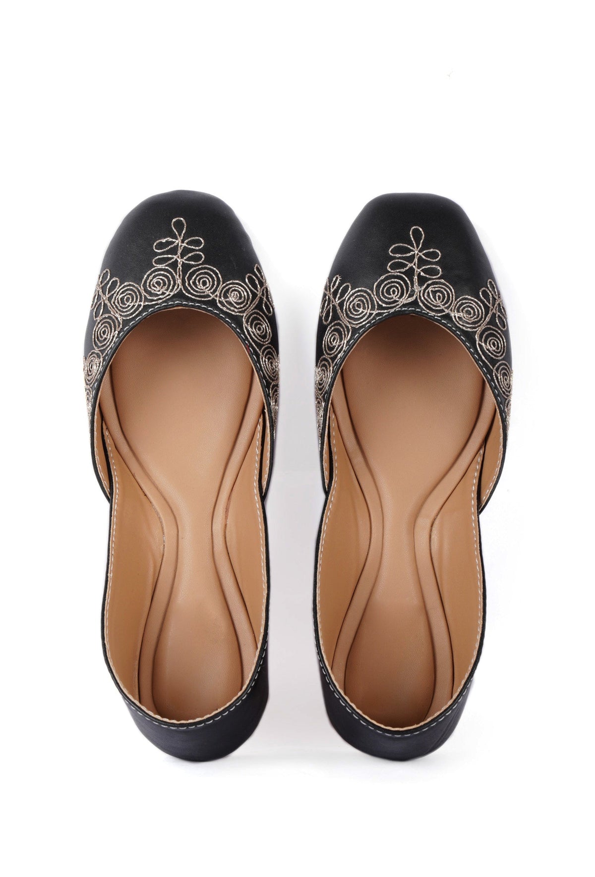 Amaya Black Dori Zari Embroidered Jutti サイズ EU38