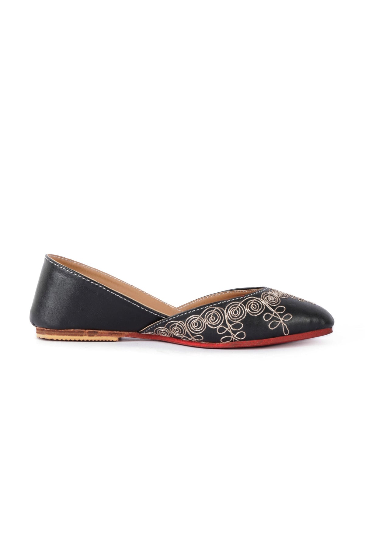 Amaya Black Dori Zari Embroidered Jutti サイズ EU42