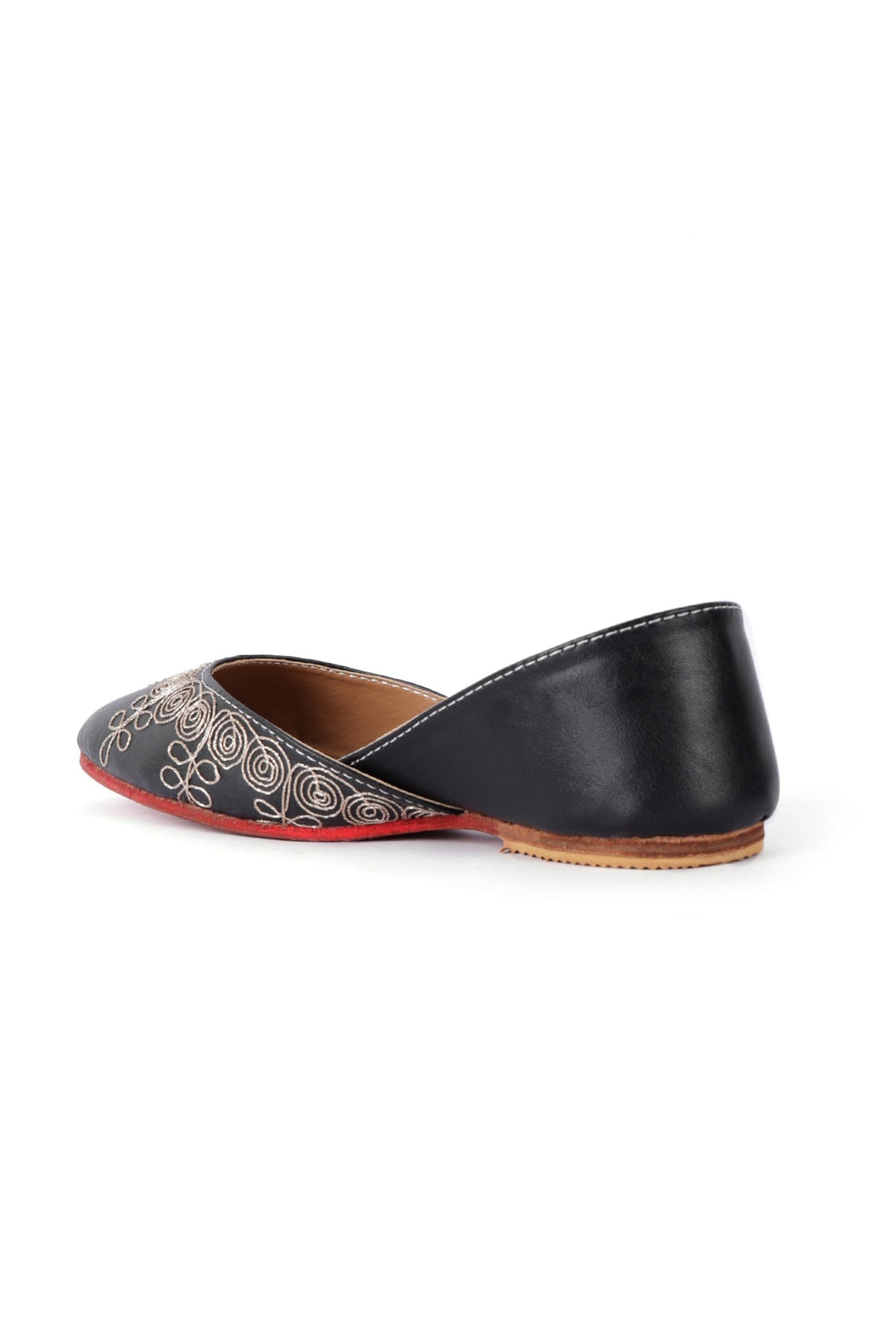 Amaya Black Dori Zari Embroidered Jutti サイズ EU35