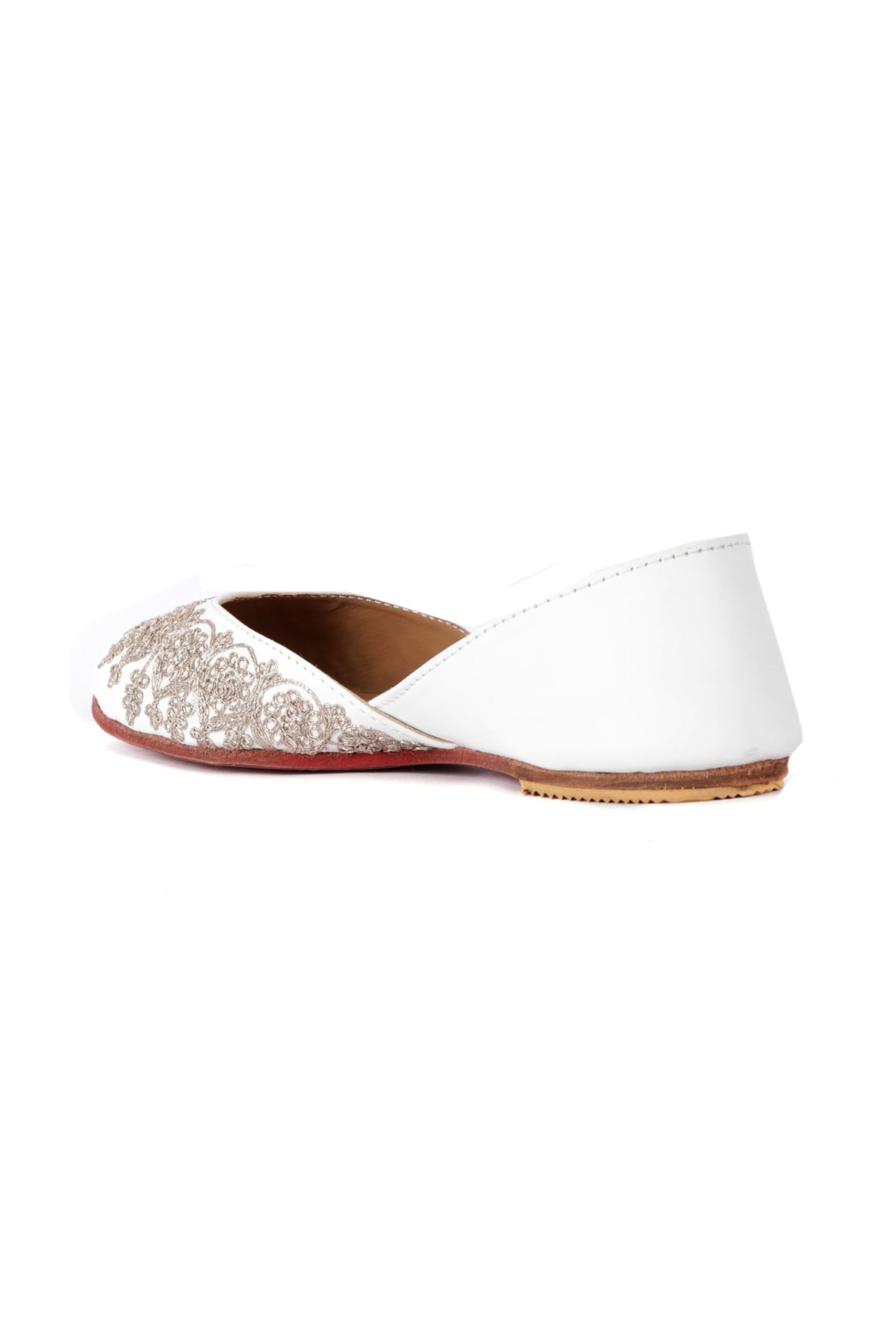 Aasna White Dori Zari Embroidered Jutti サイズ EU37