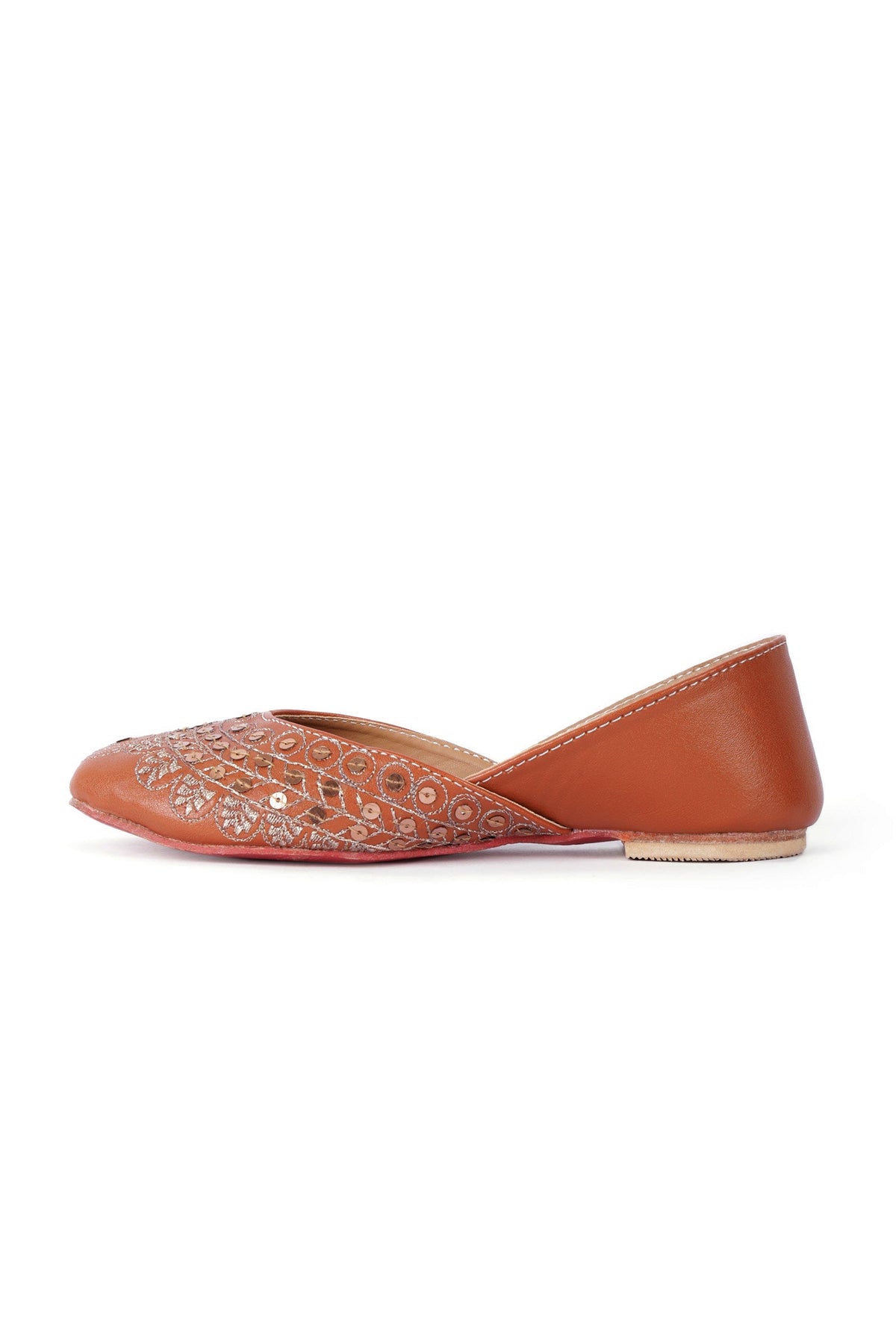 Tayla Orange Dori Zari Embroidered Jutti サイズ EU36