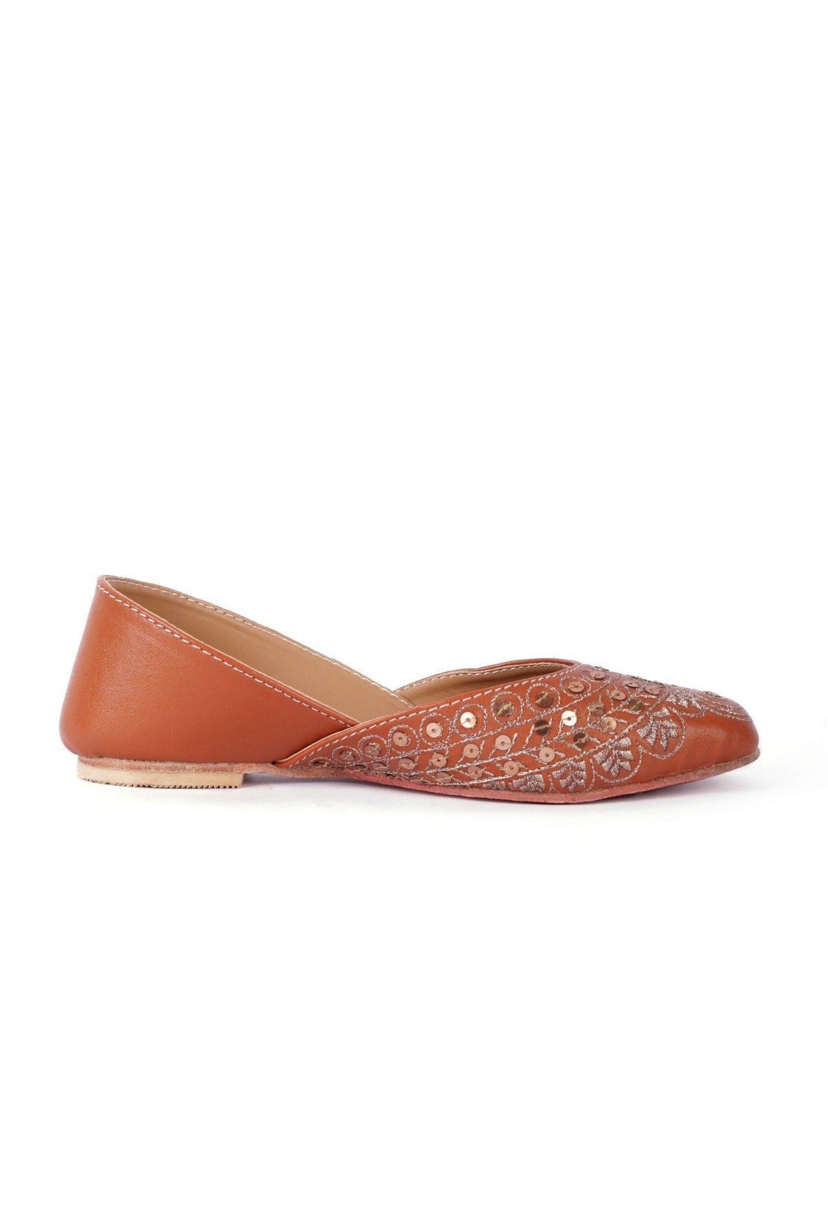 Tayla Orange Dori Zari Embroidered Jutti サイズ EU36