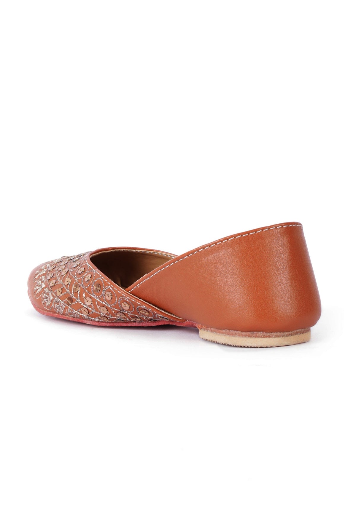 Tayla Orange Dori Zari Embroidered Jutti サイズ EU35
