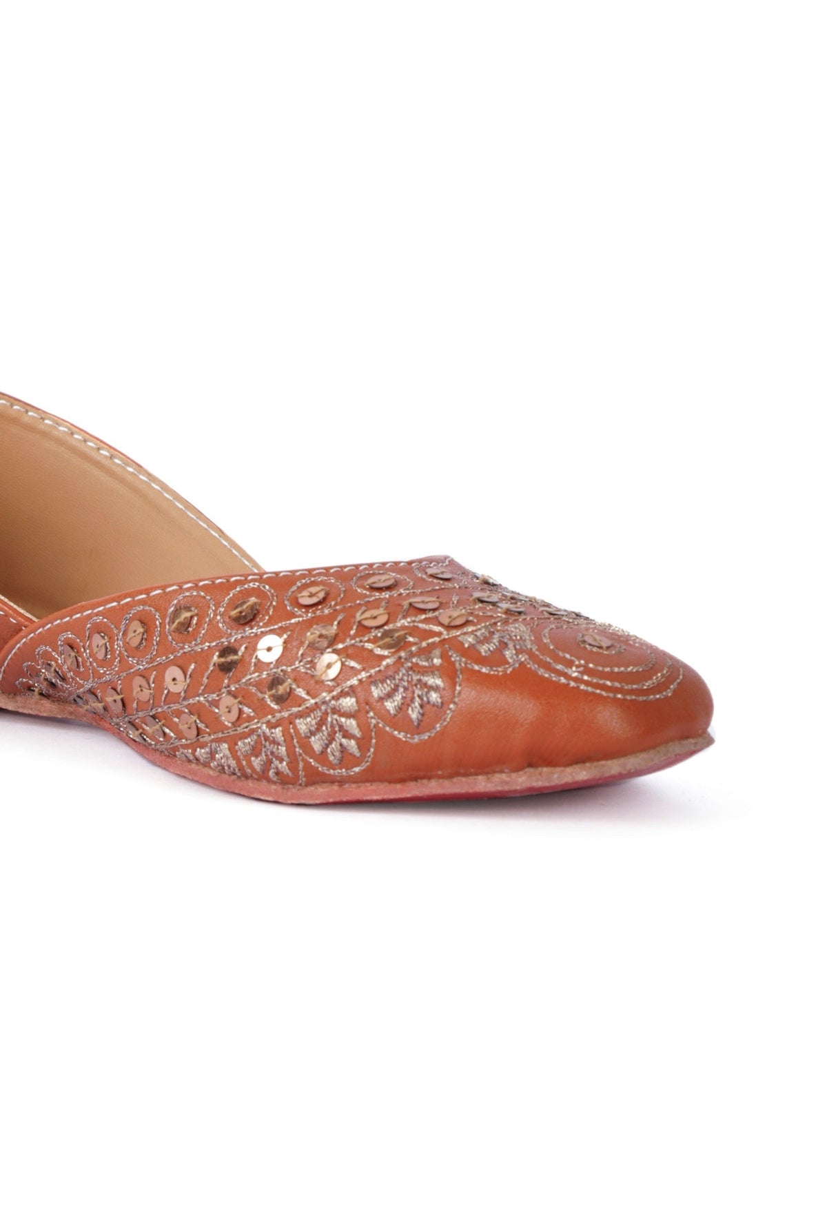 Tayla Orange Dori Zari Embroidered Jutti サイズ EU38